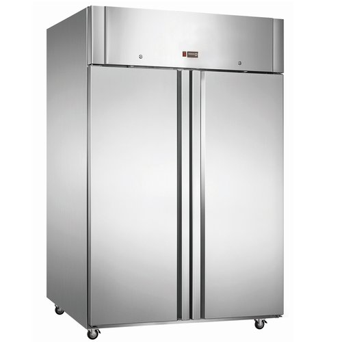 stainless steel upright freezer with reversible door